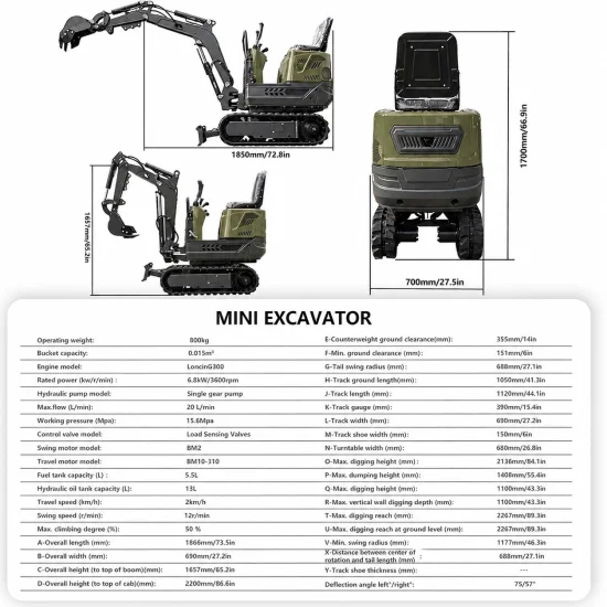 Mini Excavator Müller E0.8
